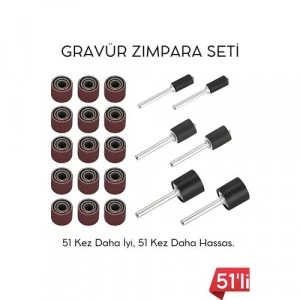 51li Mini Zımpara Gravür Seti Dremel Ucu: Profesyonel Taşlama, Parlatma ve Şekillendirme Aleti