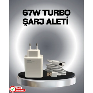 67 Watt Güvenli Hızlı Şarj Adaptörü Samsung M31 M33 M51 Uyumlu