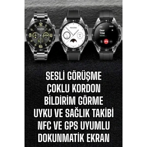 Akıllı Saat Titreşimli Pusula Nabız ve Tansiyon Ölçer NFC Uyumlu