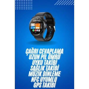 Amoled Ekran Metal Deri Silikon Kordonlu Uyku ve Sağlık Takibi