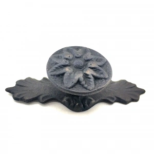 Antika Tarz Dekoratif Pirinç Çiçek Düğme - 29x70 mm, Oksit