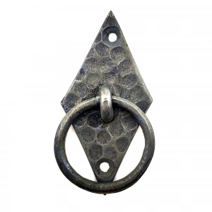 Antika Tarz Dekoratif Pirinç Dik Baklava Halka , Mobilya Kulbu - 82x41 mm, Oksit