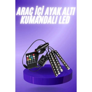 Araç İçi Ayak Altı 12li Şerit Led Işık Uzaktan Kumandalı RGB Işıklı Ses ve Müziğe Duyarlı