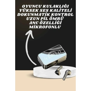 Aynalı Bluetooth Kulaklık ve 7 Kordonlu Akıllı Saat Dijital Göstergeli Uzun Pil Ömrü