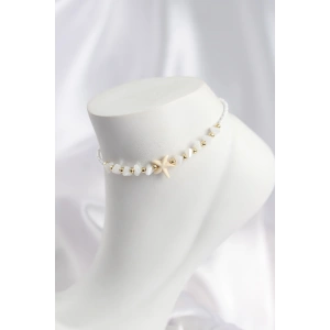 Beyaz Renk Deniz Yıldızı Motifli Halhal