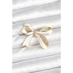 Beyaz Renk Fiyonk Model Broş