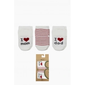 Bistyle Mom Dad 3Lü Penye Soket Çorap 10123 Ekru