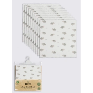 Bistyle Tortoise 20x20 10Lu Penye Mendil 90163 Ekru