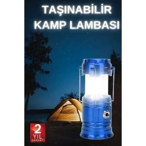 Büyük Boy Güneş Enerjili Kamp Feneri Işıldak Lamba USB Şarjlı