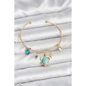 Caretta Caretta Charmlı Gold Renk Kadın Bileklik