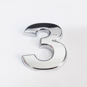 Cemax 3 Rakamı 3,75 cm Krom Yapışkanlı