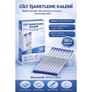 Cilt İşaretleme Kalemi Steril Cerrahi Marker Kalem 10 ADET