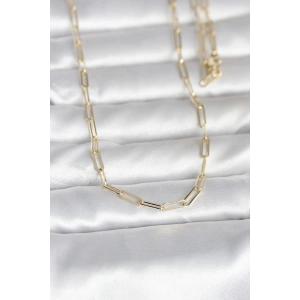 CM 14K Gold Renk Ataç Zincirli Model 60 cm Kadın Kolye