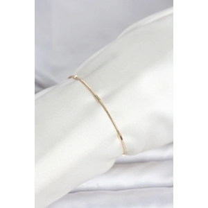 CM 14K Gold Renk Barlı Yılan Zincir Model Kadın Bileklik