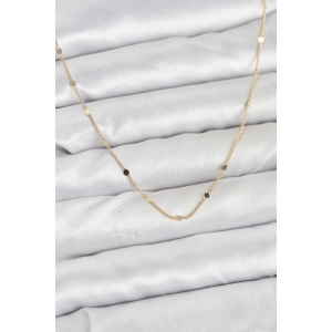 CM 14K Gold Renk Ezme Pul Model 60 cm Kadın Kolye