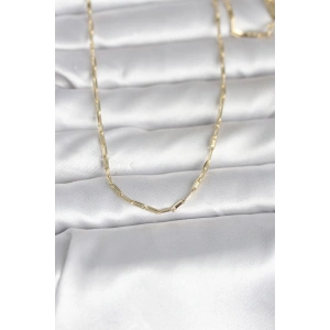 CM 14K Gold Renk İnce Ataç Zincir Model 60 cm Kadın Kolye