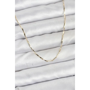 CM 14K Gold Renk İnce Kesim Çubuk Model Zincir Kadın Kolye