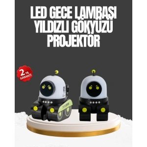 Çocuk Odası İçin Müzikli ve Işıklı Robot Projektör