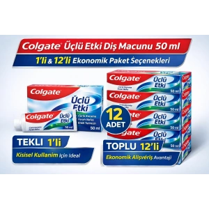 Colgate Üçlü Etki Diş Macunu 50 ml Çürük Koruma & Ferah Nefes 1 ADET
