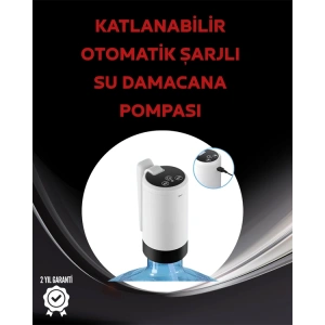 Damacana Üstü Akıllı Su Pompası | 3 Damacana Kullanım | 4W Güç | Micro USB Şarjlı | Katlanabilir & Taşınabilir