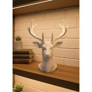 Dekoratif Beyaz Geyik Biblo Salon ve Raf Dekoru