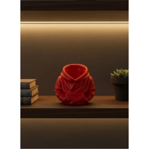 Dekoratif Kırmızı Hoodie Kalemlik 10x10 cm