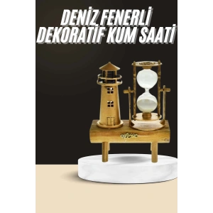 Dekoratif Kum Saati Deniz Feneri Retro Masa Hediyeli Eşya