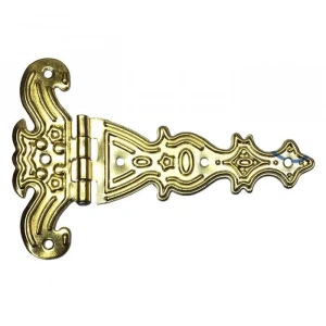 Dekoratif, Sac Tek Kuyruklu Menteşe - 69x102 mm, Büyük, Sarı, 100 Adet