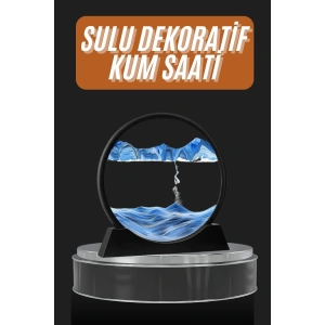 Dekoratif Sulu Kum Saati Ofis Masa Üstü Ev Yuvarlak Kum Saati