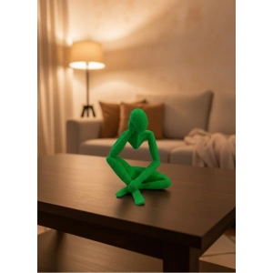 Dekoratif Yeşil İnsan Figürü Modern Masa ve Raf Süsü