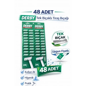 Derby Tek Bıçaklı Tıraş Bıçağı Avantajlı Paket Seçenekleri 48 ADET