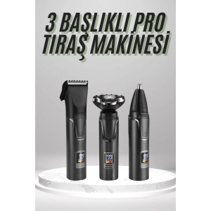 Dijital Göstergeli 3 Başlıklı Tıraş Makinesi Islak Kuru Lazer Öncesi Günlük
