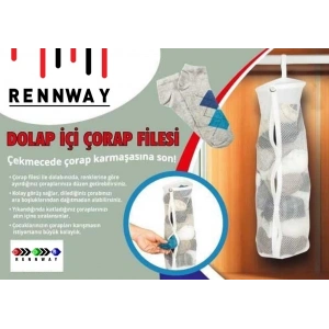 Dolap İçi Asılabilir Temiz Çorap Düzenleyici Çorap Filesi Askılık