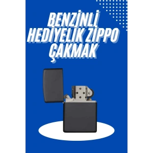 Doldurulabilir Siyah Benzinli Çakmak Metalik