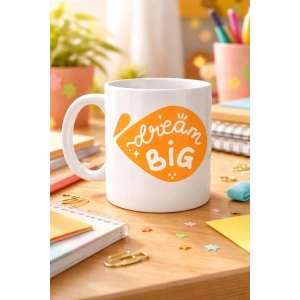 Dream Big Yazılı Porselen Kupa MODEL 135 – Motivasyon Temalı, Sıcak Tasarım, Kahve & Çay Kupası, Hediye Fikri