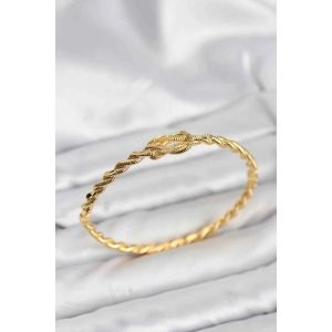 Düğüm Model Pirinç Gold Renk Kadın Kelepçe Bileklik