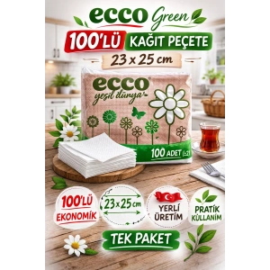 Ecco Green Kağıt Peçete 100’lü 23x25 cm Ekonomik 1 Paket