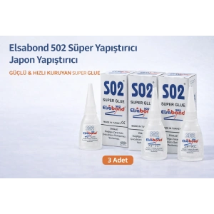 Elsabond 502 Süper Yapıştırıcı Japon Yapıştırıcı 20g Güçlü Hızlı Kuruyan Super Glue 3 Adet