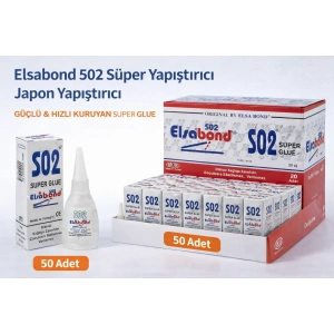 Elsabond 502 Süper Yapıştırıcı Japon Yapıştırıcı 20g Güçlü Hızlı Kuruyan Super Glue 50 Adet