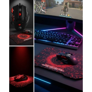 Ergonomik  Mouse ve Mousepad 3 DPI Ayarlı LED Işıklı Tasarım