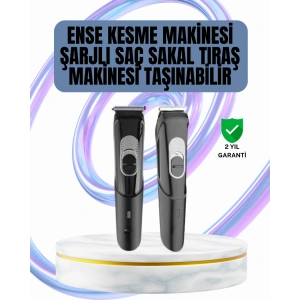 Ergonomik Tasarımlı, 3 Taraklı Profesyonel Şarjlı Saç Sakal Tıraş Makinesi