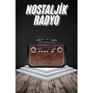 Eskitme Nostalji Tasarımlı Bluetoothlu Nostalji Radyo Ahşap Nostaljik Görünümlü