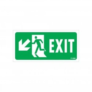 Exit Sol Aşağı Uyarı Levhası 17,5x25 KOD:958