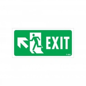 Exit Sol Yukarıı Uyarı Levhası 17,5x25 KOD:960