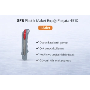 GFB Plastik Maket Bıçağı Falçata 4510 Profesyonel Maket Bıçağı 1 Adet