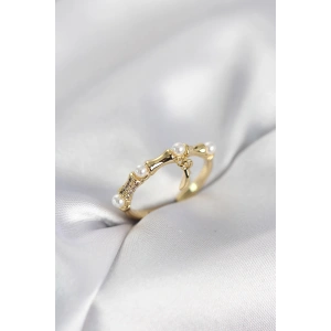 Gold Renk Sallantılı Kemik Model Kadın Yüzük