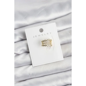 Gold Renk Zirkon Taşlı Pirinç Kıkırdak Earcuff Küpe