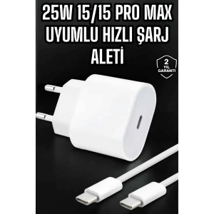 Güç Adaptörü ve Kablosu Şarj Aleti 15/15 Pro Max Uyumlu Hızlı Şarj