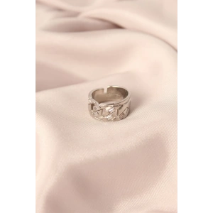 Gümüş Renk Metal Taşlı Model Ayarlanabilir Kadın Yüzük