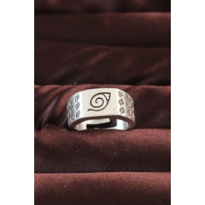Gümüş Renk Motifli Ayarlamalı Erkek Yüzük